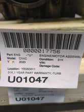 Load image into Gallery viewer, Engine Motor Honda Civic 2020 - NW592722
