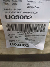 Load image into Gallery viewer, ENGINE MOTOR Honda Accord 2018 18 2019 19 2020 20 1.5L VIN 1 - NW628844