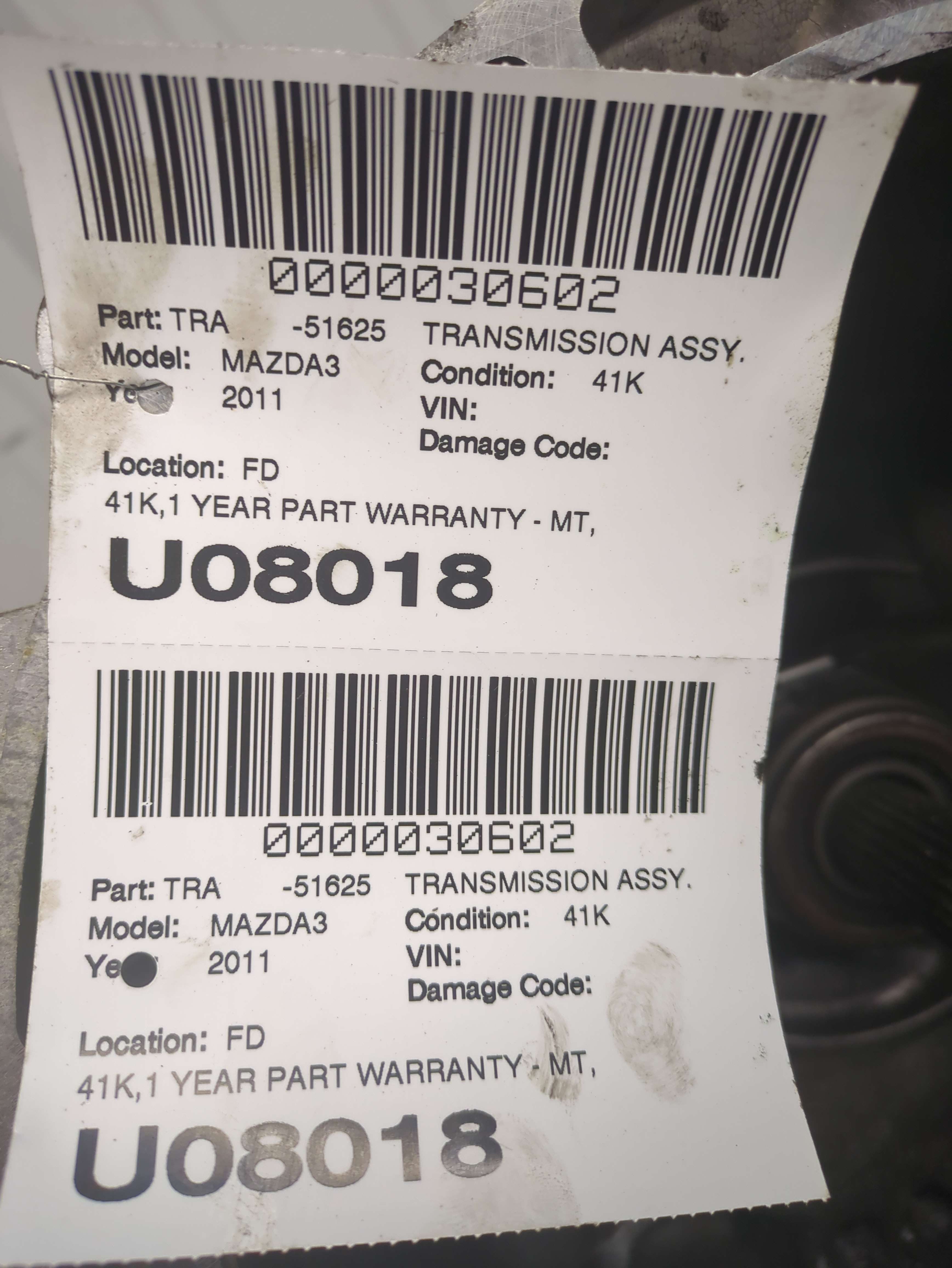 TRANSMISSION Mazda 3 2010 10 2011 11 2012 12 2013 13 TURBO