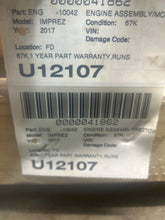 Load image into Gallery viewer, ENGINE MOTOR Subaru Impreza 2017 17 2018 18 2.0L VIN A - NW694652