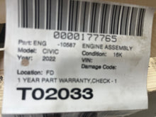 Load image into Gallery viewer, Engine Motor Honda Civic 2022 - NW495865