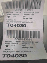 Load image into Gallery viewer, AUTOMATIC TRANSMISSION 325ci 325i 525i Z4 01 02 03 04 05 06 - NW516878