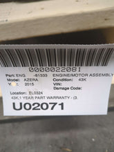 Load image into Gallery viewer, ENGINE MOTOR Hyundai Azera Santa Fe 2012-2019 3.3L VIN G/F - NW610266
