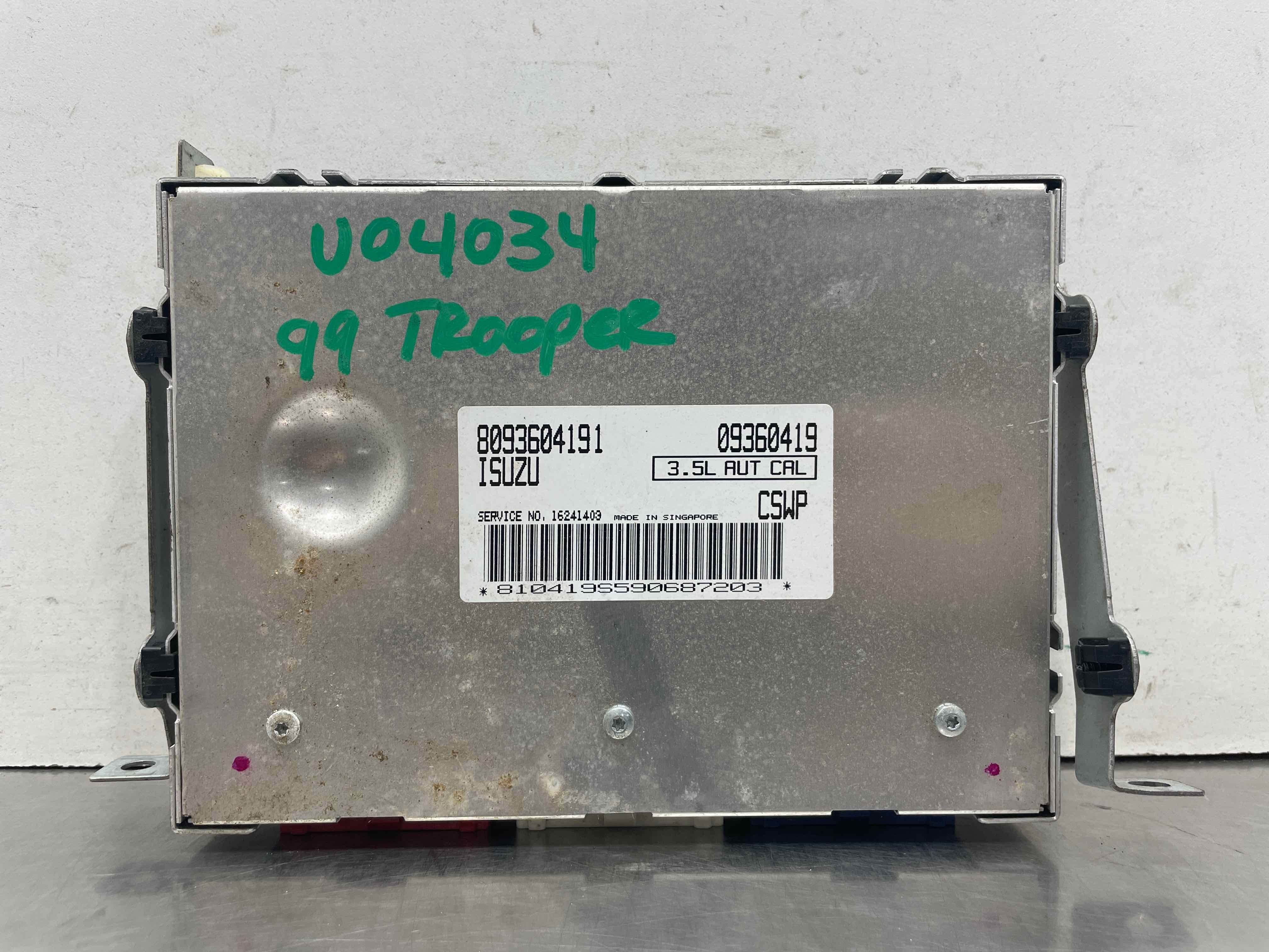 ECU ECM Computer ISUZU TROOPER 1999 - NW613346 – Tom's Foreign Auto Parts