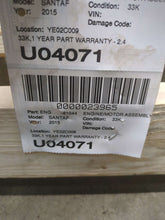 Load image into Gallery viewer, ENGINE MOTOR Santa Fe Sorento 13 14 15 16 2.4L - NW617201
