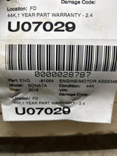 Load image into Gallery viewer, ENGINE MOTOR Santa Fe Sonata Sonata Hybrid Optima Sorento 15-19 2.4L VIN 3/F/B - NW638330
