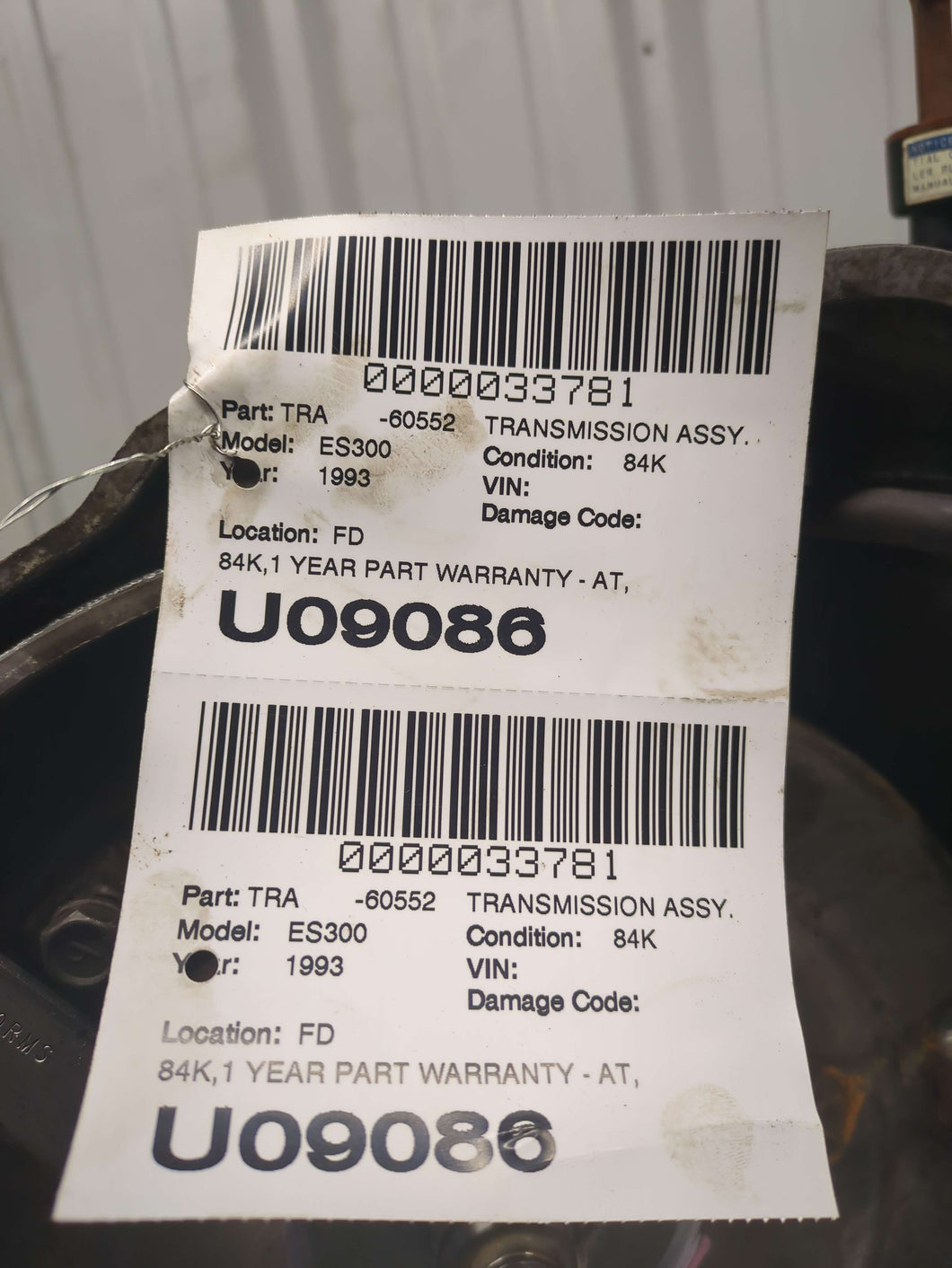 Transmission  LEXUS ES300 1993 - NW661882