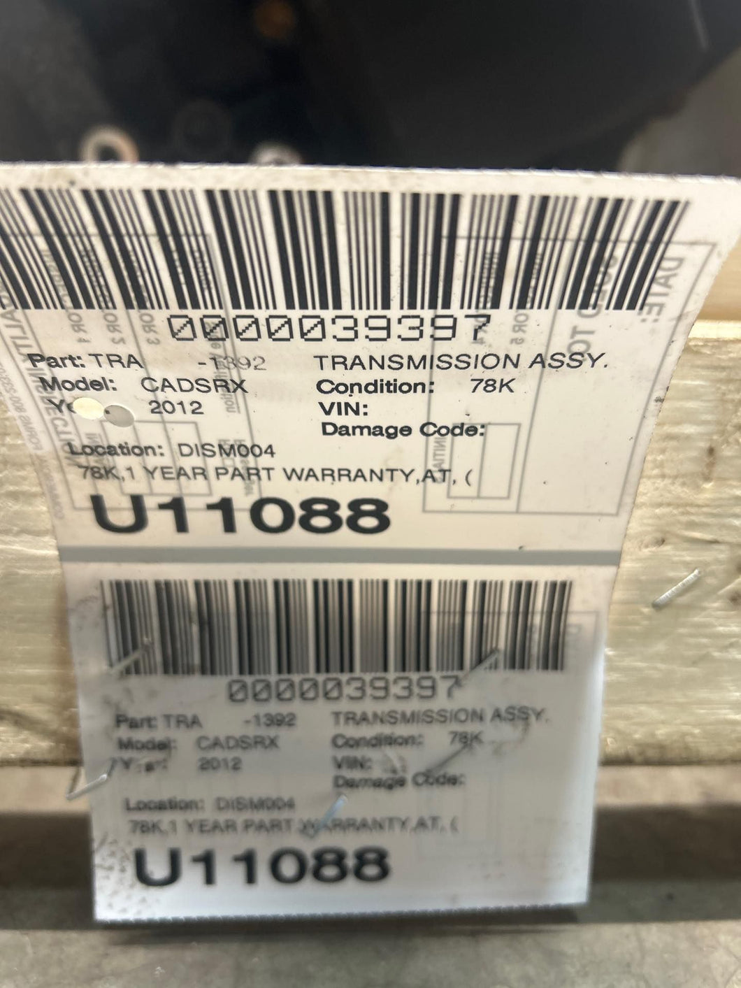 TRANSMISSION SRX Equinox Terrain 2011 11 2012 12 AWD - NW683176