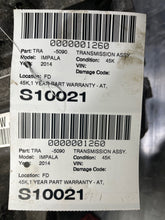 Load image into Gallery viewer, Transmission Chevrolet Impala 2014 - NW463609
