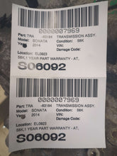 Load image into Gallery viewer, TRANSMISSION Sonata Optima 2013 13 2014 14 VIN 4/D - NW555884

