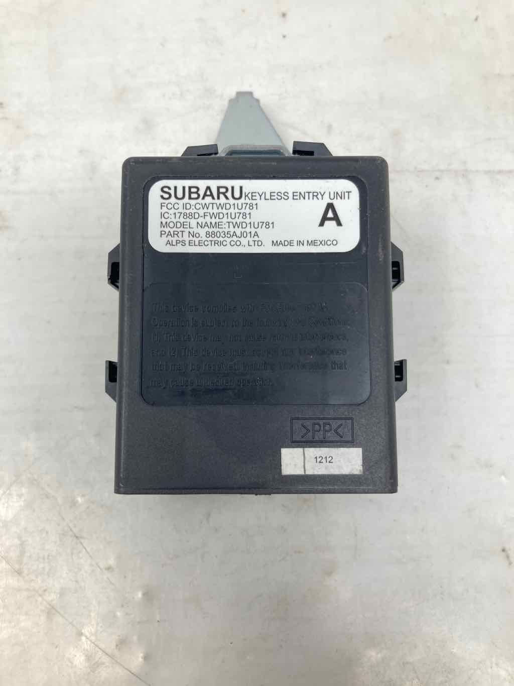KEYLESS ENTRY CONTROL MODULE COMPUTER Subaru Legacy 11 12 13 14 - NW37843