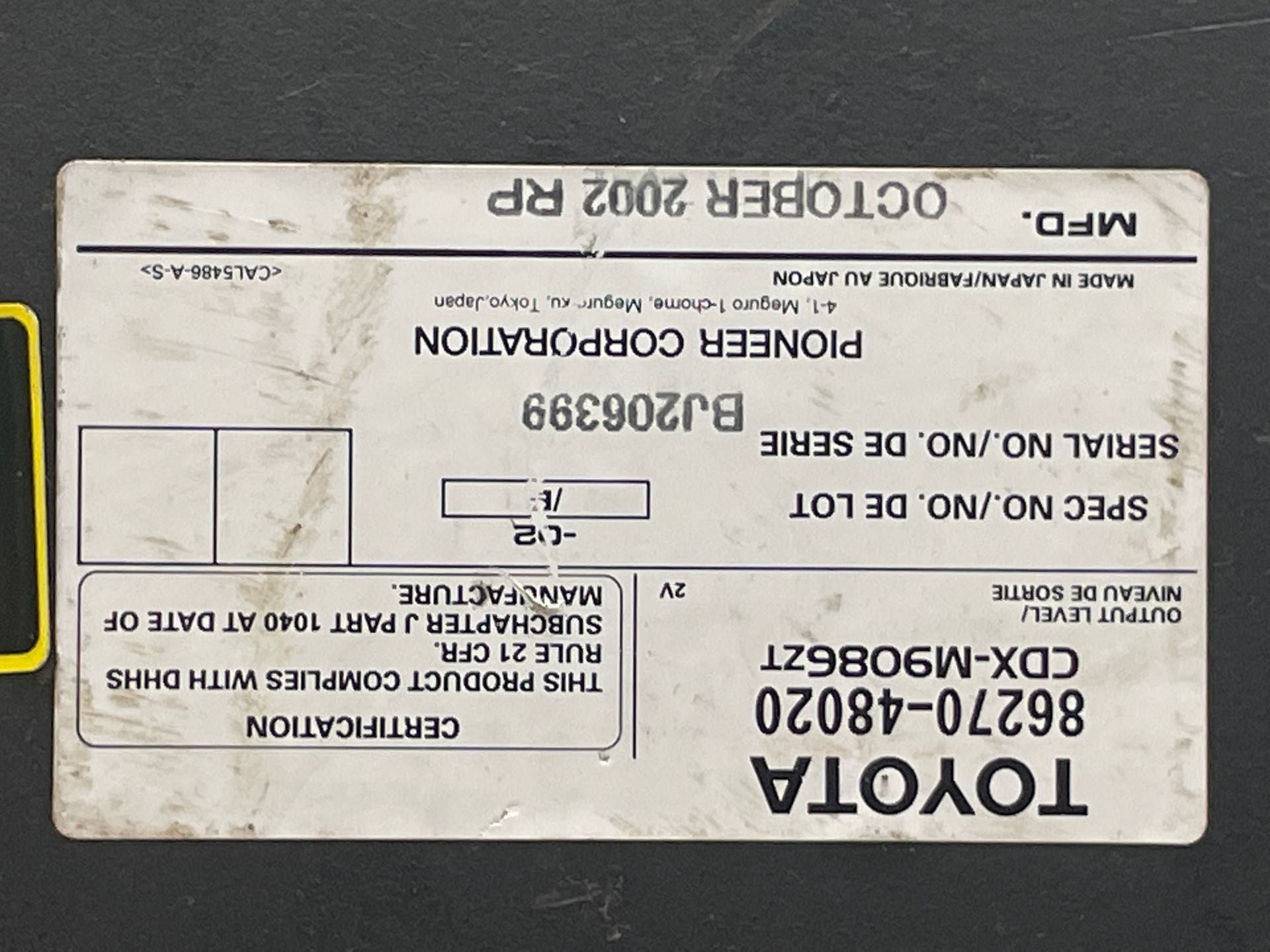 CD CHANGER Lexus RX300 1999 99 2000 00 01 02 03 - NW317426 – Tom's