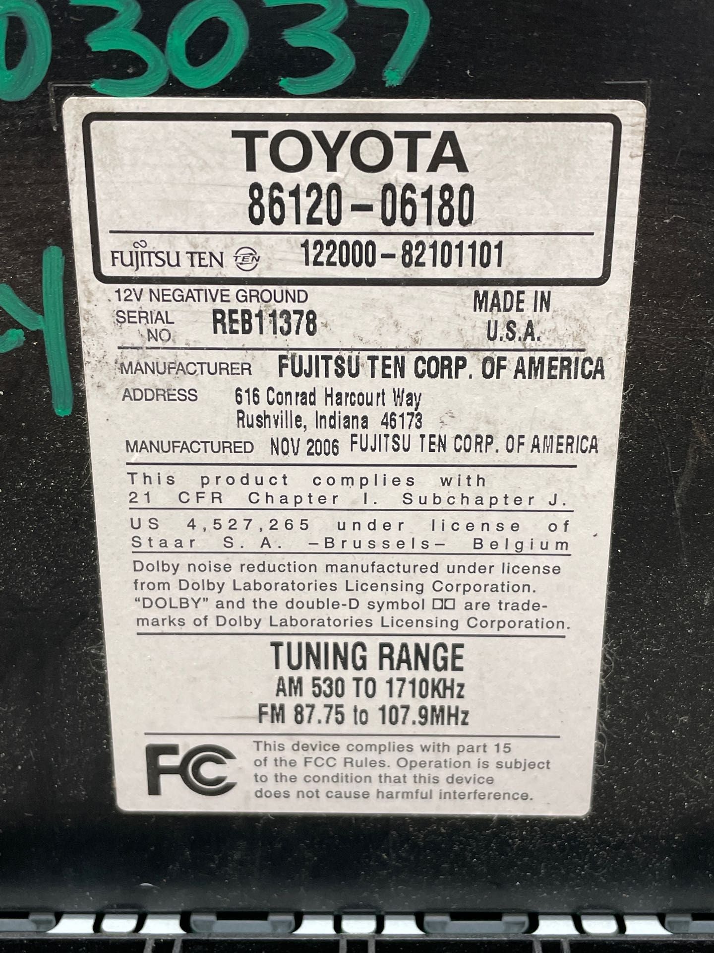 Radio Toyota Camry 2007 07 2008 08 2009 09 - NW402060 – Tom's