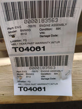 Load image into Gallery viewer, ENGINE MOTOR BMW X3 2011 11 2012 12 3.0L - NW518738
