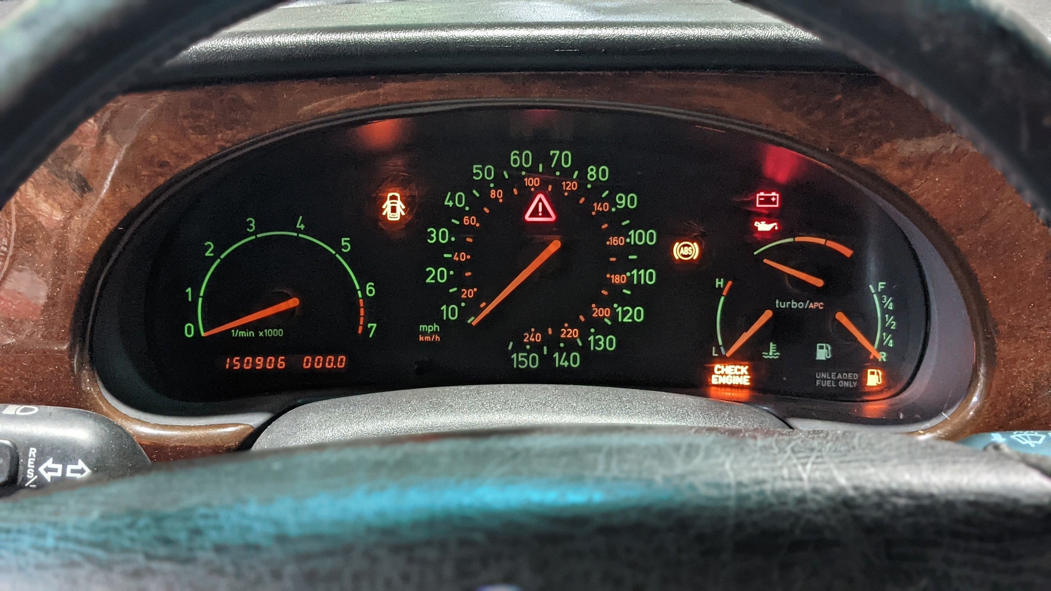SPEEDOMETER CLUSTER Saab 900 1996 96 97 98 Turbo - NW357728
