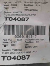 Load image into Gallery viewer, AUTOMATIC TRANSMISSION Lexus RX300 99 00 01 02 03 AWD - NW521602
