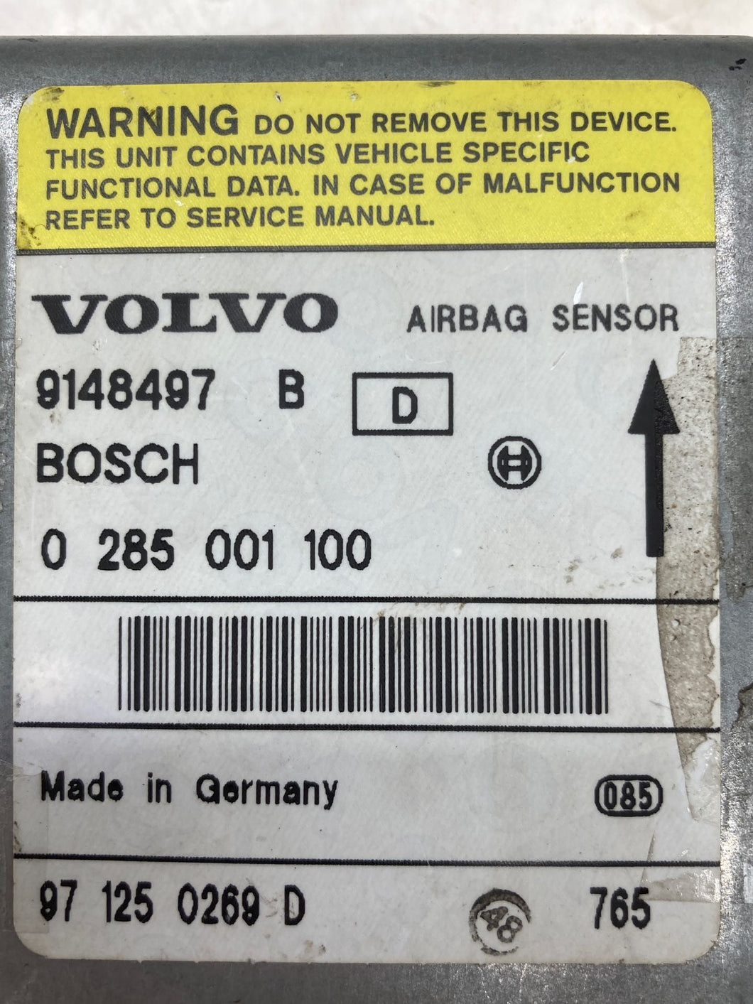AIR BAG COMPUTER Volvo S90 940 960 93 94 95 96 97 98 - NW39327