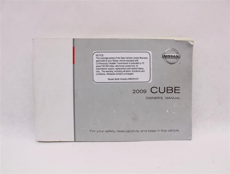 OWNERS MANUAL Nissan Cube 2009 09 - 980730