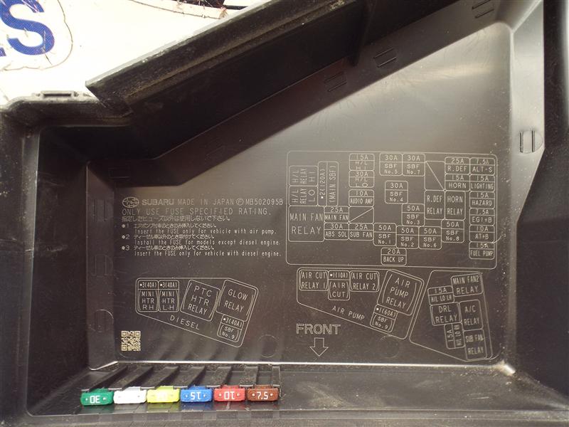 FUSE BOX Subaru Forester 2010 10 2011 11 2012 12 2013 13