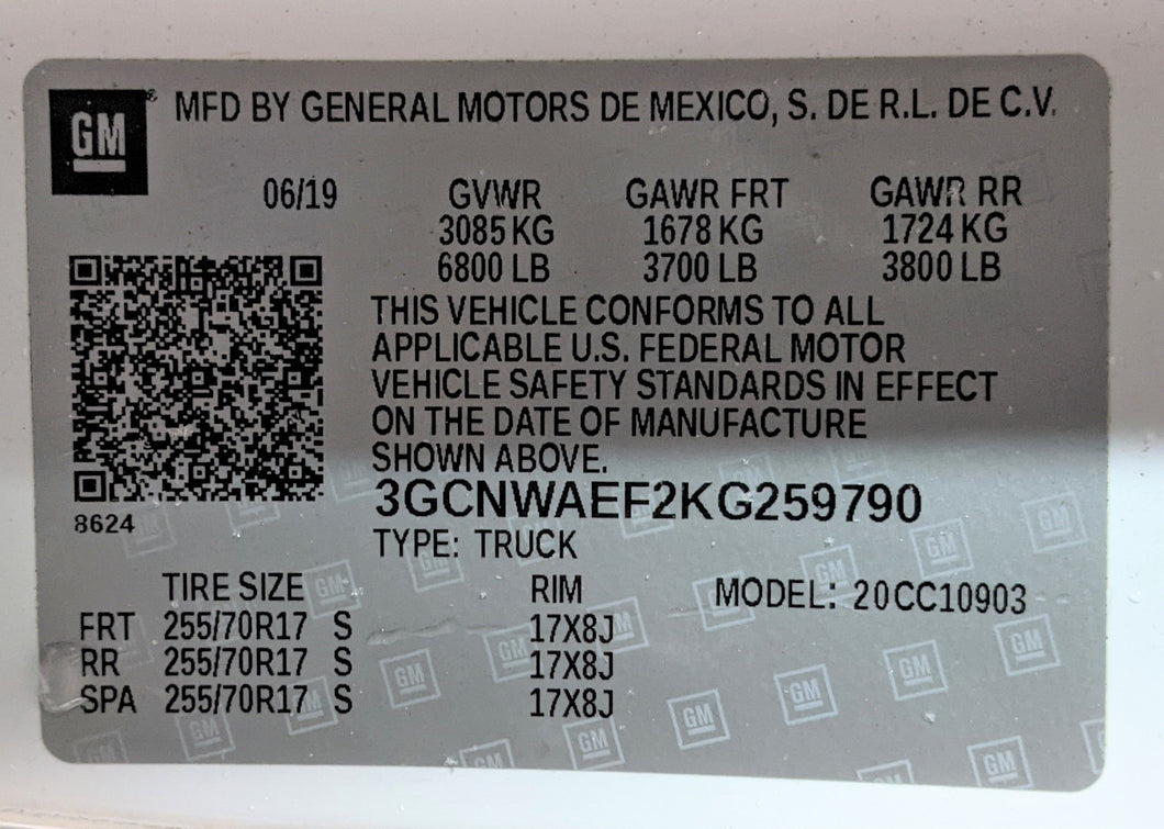 Interior Sun Visors  SILVERADO 1500 PICKUP 2019 - NW390110